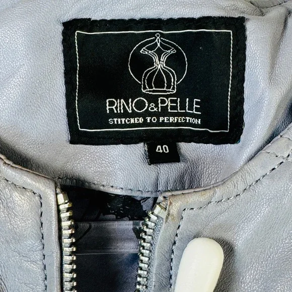 Rino & Pelle Abigail Leather Jacket Women's 40 Lavender Moto Zip‎ Lambskin READ